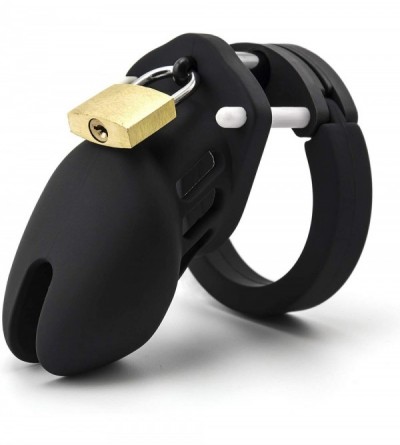 Chastity Devices Silicone Cock Cage Chastity Cage Chastity Device for Male Penis Exercise (Black) - Black - CV18EIMGWDC $34.79