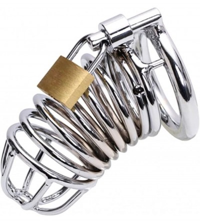 Chastity Devices Metal Penis Annulus Cage Padlock - Chrome Plated Stainless Steel Chastity Device Cock Cage for Men Fits Most...