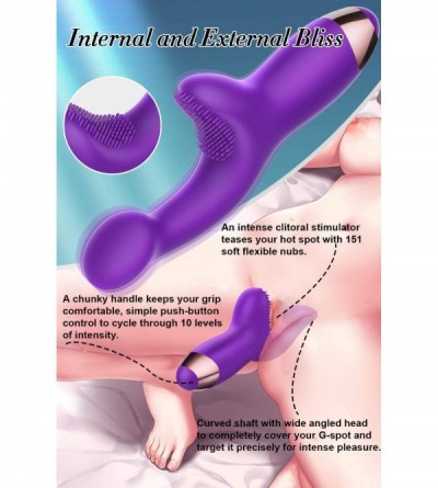 Vibrators G-spot Vibrator with Clit Tickler- Dual Motors Rechargeable Silicone Clitoral Stimulator with 10 Vibration Modes Wa...