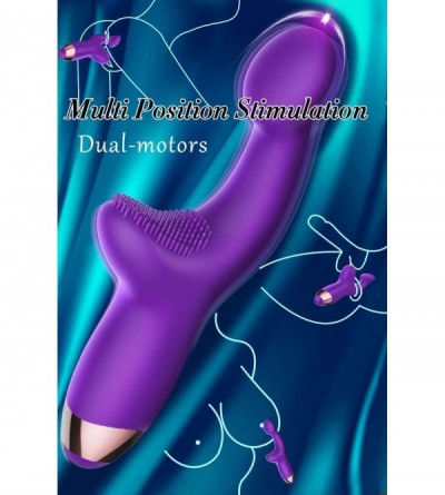 Vibrators G-spot Vibrator with Clit Tickler- Dual Motors Rechargeable Silicone Clitoral Stimulator with 10 Vibration Modes Wa...