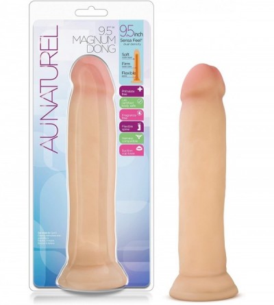 Novelties Au Naturel - 9" Long Thick Soft Sensa Feel Dual Density Realistic Dildo Sex Toy for Men Women - Beige - C312I1VPMNL...