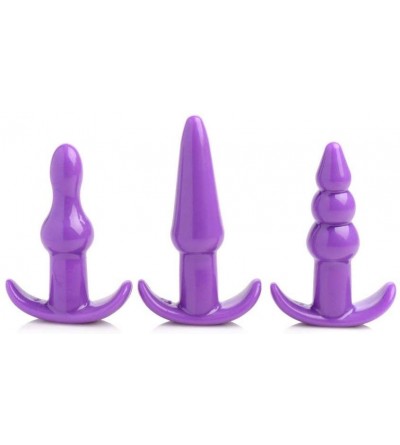 Anal Sex Toys Vibrating 4piece Plug Set - Purple - C1199GDZZ34 $32.37