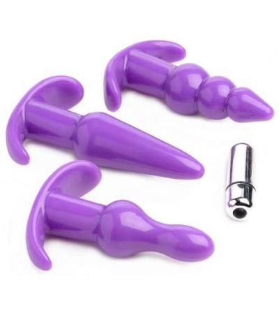 Anal Sex Toys Vibrating 4piece Plug Set - Purple - C1199GDZZ34 $32.37