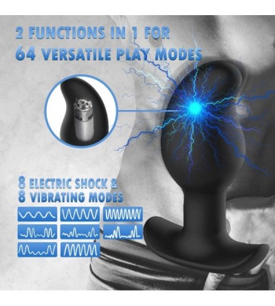 Vibrators Electric Shock Anal Vibrator Prostate Stimulator- 8 Vibration Modes Electric Stimulation Butt Plug Vibrating Anal P...