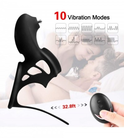 Penis Rings Penis Ring Vibrator Sex Toys with Mini Nipple Stimulator for Male Longer Harder Erection Enhancing- 10 Powerful V...