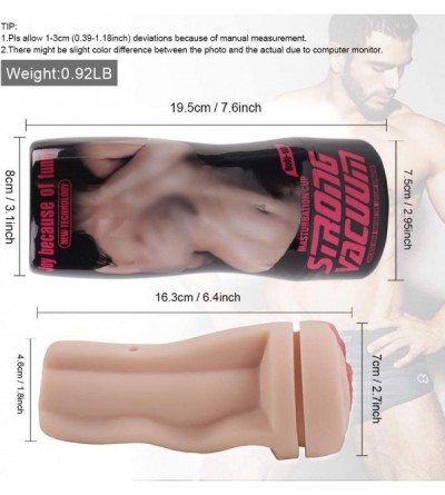 Male Masturbators Male Masturbator Cup Adult Sex Toys- Pocket Pussy Stroker with 3D Realistic Textured Vagina Channel- Man Ma...