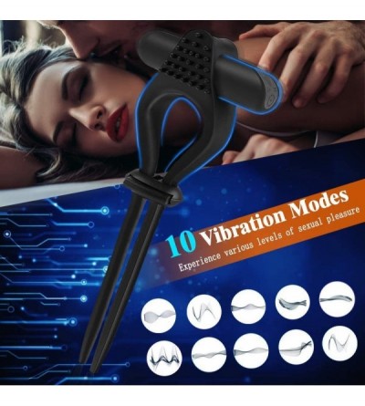 Penis Rings Adjustable Vibrating Penis Ring with Removable Bullet Vibrator and Clitoral Stimulation- Rechargeable Silicone Co...