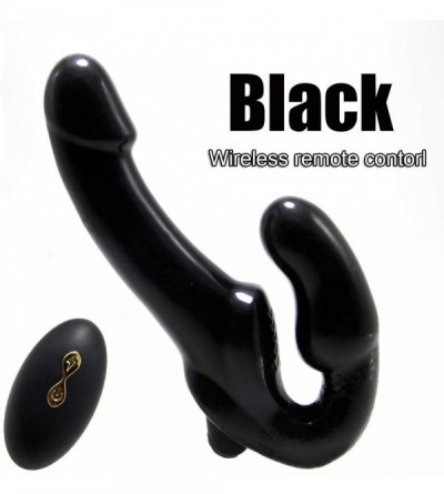 Vibrators Rechargeable Remote Control Strapless Strap-On Vibrator Sex Toy Sex Product for Lesbian (Black) - Black - CK1932I7M...