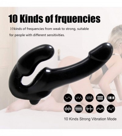 Vibrators Rechargeable Remote Control Strapless Strap-On Vibrator Sex Toy Sex Product for Lesbian (Black) - Black - CK1932I7M...