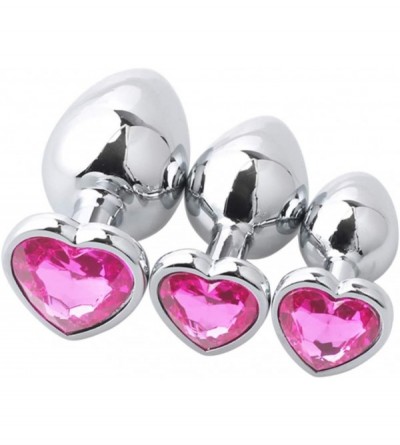 Anal Sex Toys Anal Plug Trainer Kit- 3 PCS Metal Butt Anal Plugs Heart Shaped Jewelry Anal Trainer Toys Unisex Valentine's/Bi...