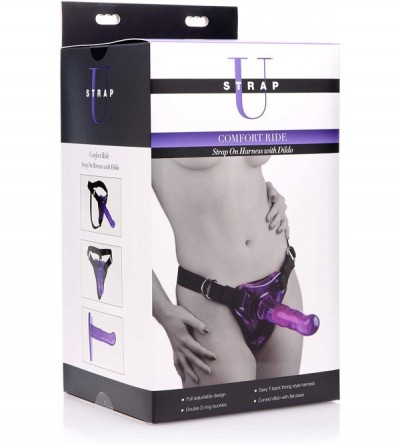 Dildos Comfort Ride Strap On Harness with Purple Dildo- 1 Count - CN18NS8SY4Z $15.06