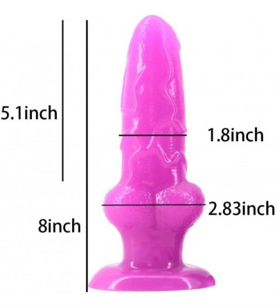 Dildos Realistic Wolf Huge Anal Dildo with Suction Cup Vaginal Anal Stimulation 8 Inch Animal Penis Sex Toy for Men Women - C...