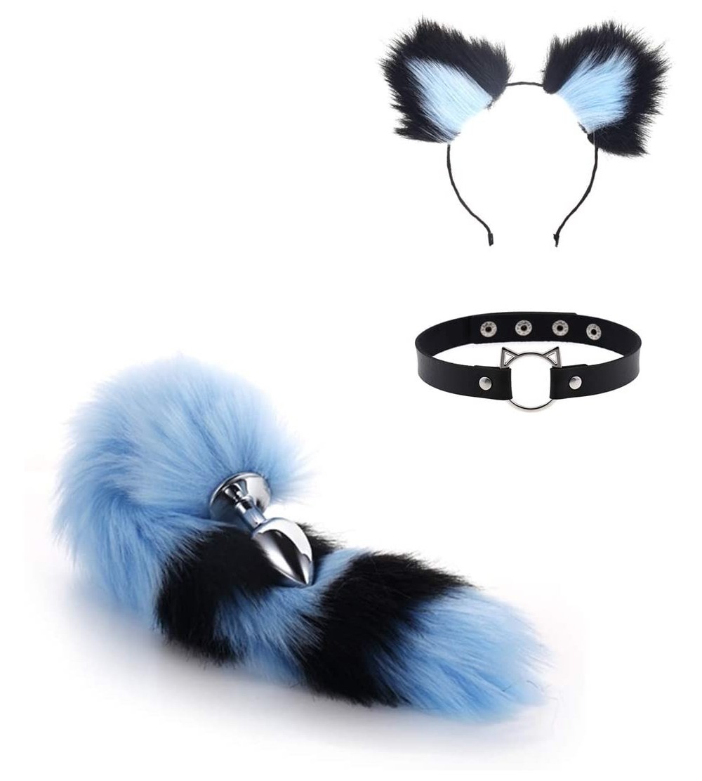 Restraints Fox Tail Plùg Bùtt Sex Ear Suit Choker Collar Kitten Ring 8 Colors Fox Cosplay Stainless Steel Headband Hair Clips...