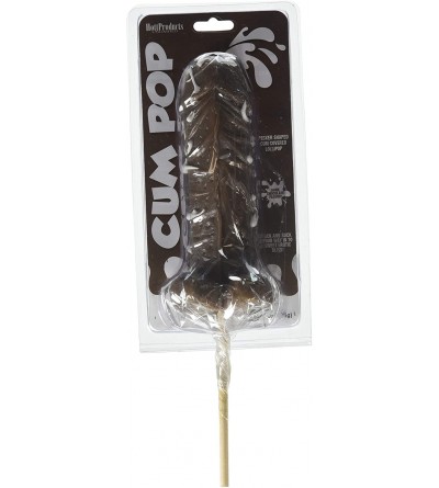 Novelties Cum Pop Dark Chocolate Flavor Hard Candy Lollipop- Brown and White Streaks- 0.65 Pound - CI18C4Z7GQE $22.27
