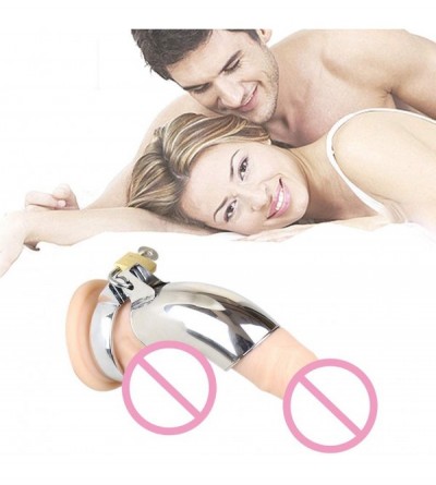 Chastity Devices Stainless Steel Cock Cage Penile Bondage Ring Male Chastity Lock Device Sèx Tóy - C619CMH3TWU $18.31