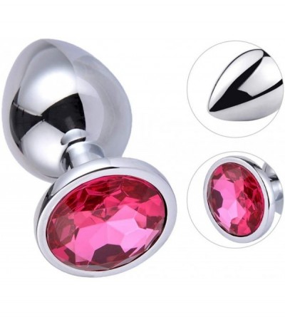Anal Sex Toys 3Pcs Anal Plug Stainless Steel Booty Beads Jewelled Anal Butt Plug Sex Toys Products for Men Couples (Rosy) - R...