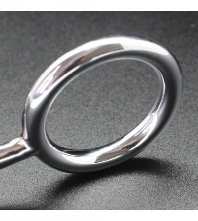 Penis Rings Anal Plug Cock Ring with Ball Metal Steel Hook Chrome Butt - CT127QVOL4X $10.87