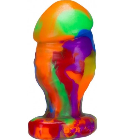 Anal Sex Toys Honcho-2 Medium Stumpy Dick Shape Buttplug - Rainbow - C1128DI6Y1B $102.90