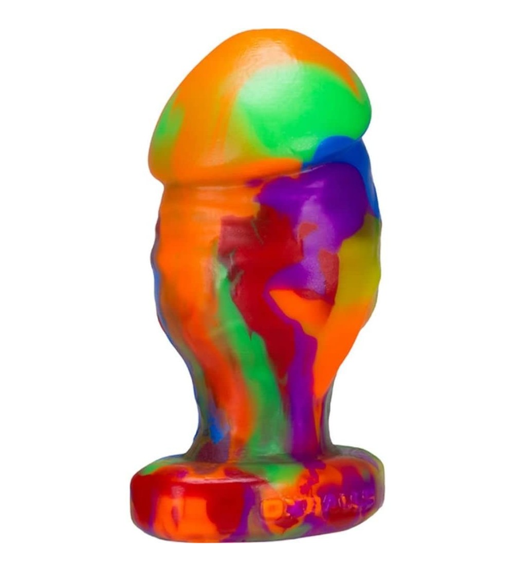 Anal Sex Toys Honcho-2 Medium Stumpy Dick Shape Buttplug - Rainbow - C1128DI6Y1B $49.45
