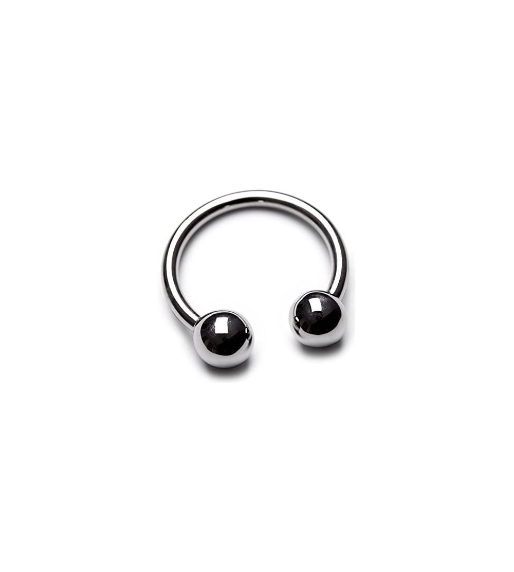 Penis Rings Male Sex Toy in Steel- Horse Shoe Cock Ring- Open Style Surgical Steel Design with Two Steel Balls for a Firmer G...