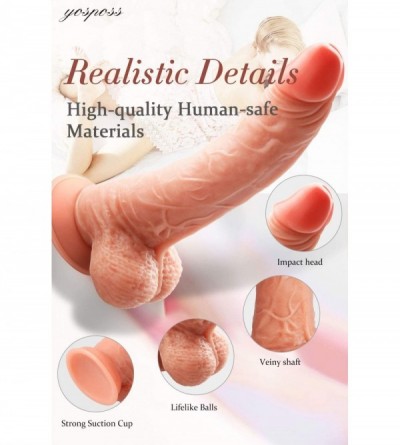 Dildos 9 Inch Realistic Dildo- Body-Safe Material Lifelike Huge Penis with Strong Suction Cup for Hands-free Play- Flexible C...