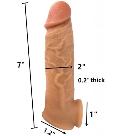 Pumps & Enlargers Sexy Extra Bigger Male Enlarger Sleeve Extender Girth Enhancer-Brown - CV19EZ7Y7M3 $20.88