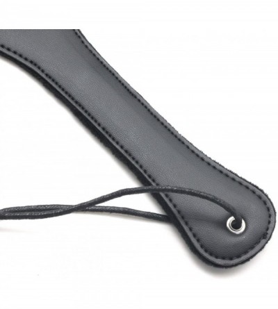 Paddles, Whips & Ticklers Large Spanking Furry Faux Leather Paddles- Black - CG18HXHAZ52 $13.33