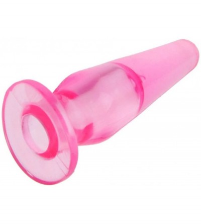 Anal Sex Toys Butt Plug - Translucent Hollow for Finger Insertion - Pink - CX11WH8EZMT $10.57