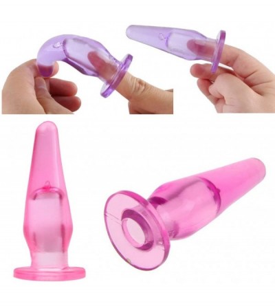 Anal Sex Toys Butt Plug - Translucent Hollow for Finger Insertion - Pink - CX11WH8EZMT $10.57