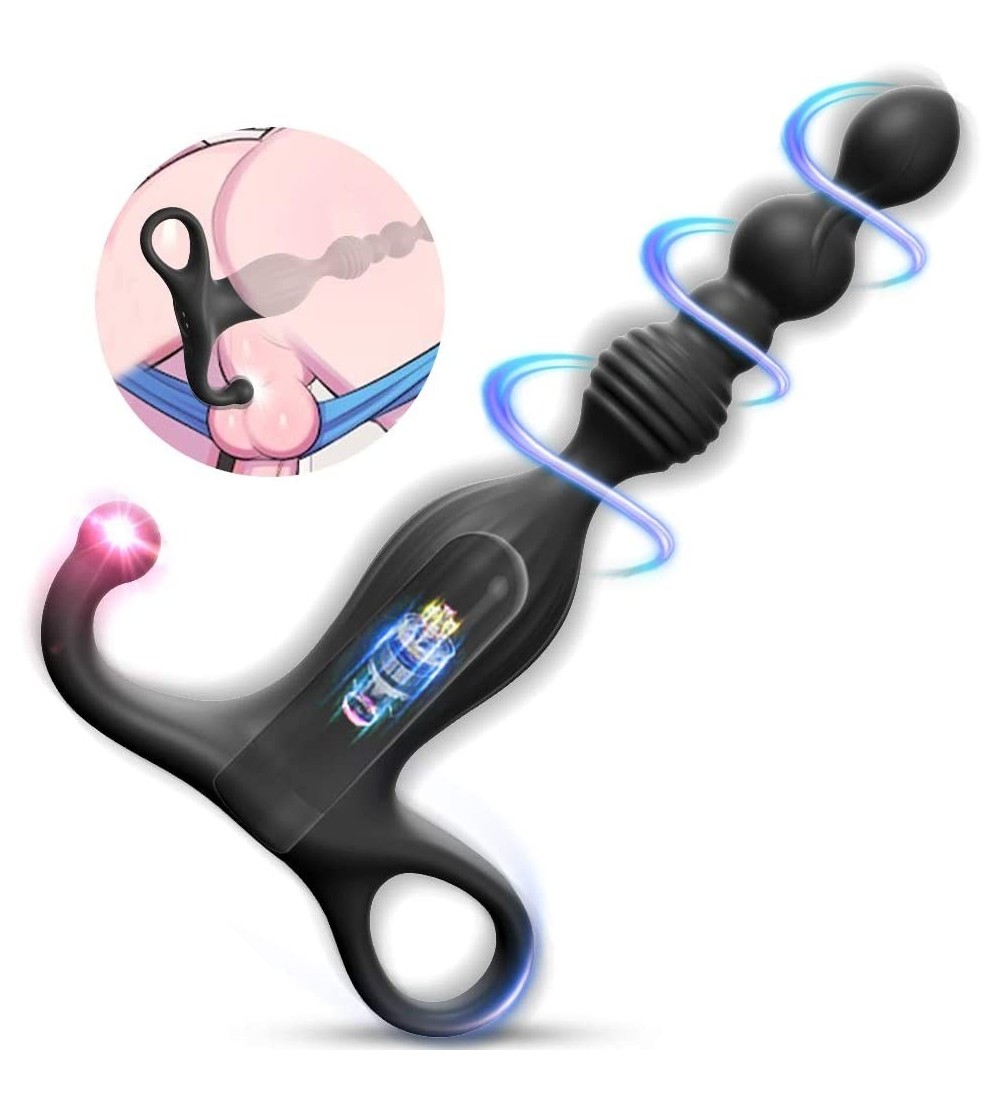 Vibrators Vibrating Anal Beads Butt Plug with Perineum Stimulation-Graduated Design Anal Vibrator Stimulator Prostate Massage...