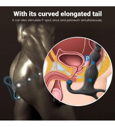 Vibrators Vibrating Anal Beads Butt Plug with Perineum Stimulation-Graduated Design Anal Vibrator Stimulator Prostate Massage...