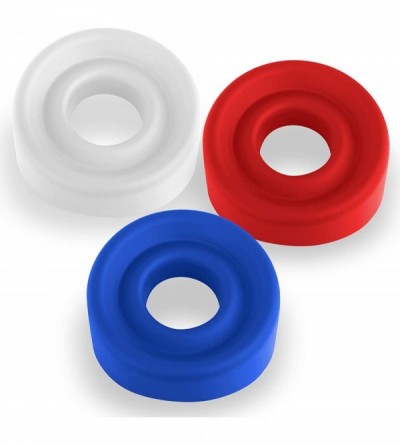 Pumps & Enlargers Medium Red- White and Blue Silicone Sleeve Vacuum Seal 3 Pack for 1.75 Inch to 2.25 Inch Penis Pump Cylinde...