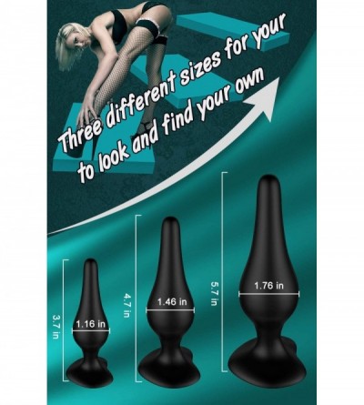 Anal Sex Toys Butt Plug Training Kit with Dirty Words On The Base- Pack of 3 Silicone Anal Trainer Set with Suction Cup Adult...