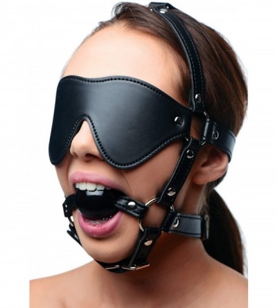 Blindfolds Blindfold Harness and Ball Gag - CP12KL721G9 $21.26