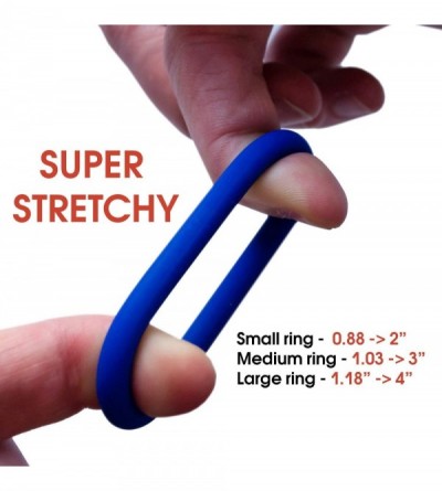 Penis Rings Male Cock Rings - Silicone Penis Ring Set - Sex Pleasure Rings for Erection Enhancing and Last Longer Orgasm - Bl...