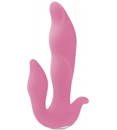 Vibrators Silicone Rechargeable Triple Touch Waterproof Massager- Pink - CZ12IIIO21F $32.40