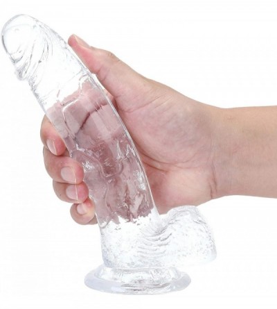Dildos Realistic Dildos Feels Like Skin- 7.3 Inch Clear Dildo with Suction Cup for Hands-Free Play- Body-Safe Material and Ad...