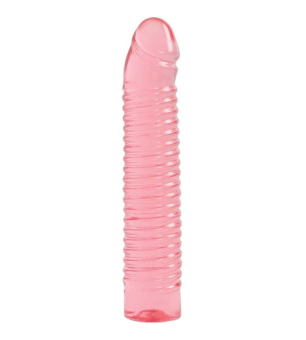 Dildos Ribbed Jellie Cock Dildo- Pink- 7 Inch - CO111CJSJGR $15.66