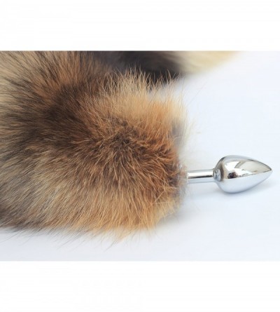 Anal Sex Toys Multi-Function Real Fox Tail Fur Anal Plug Sexy Adult Toy Fashion Butt Stainless Steel Cosplay(Red- Small) - Re...