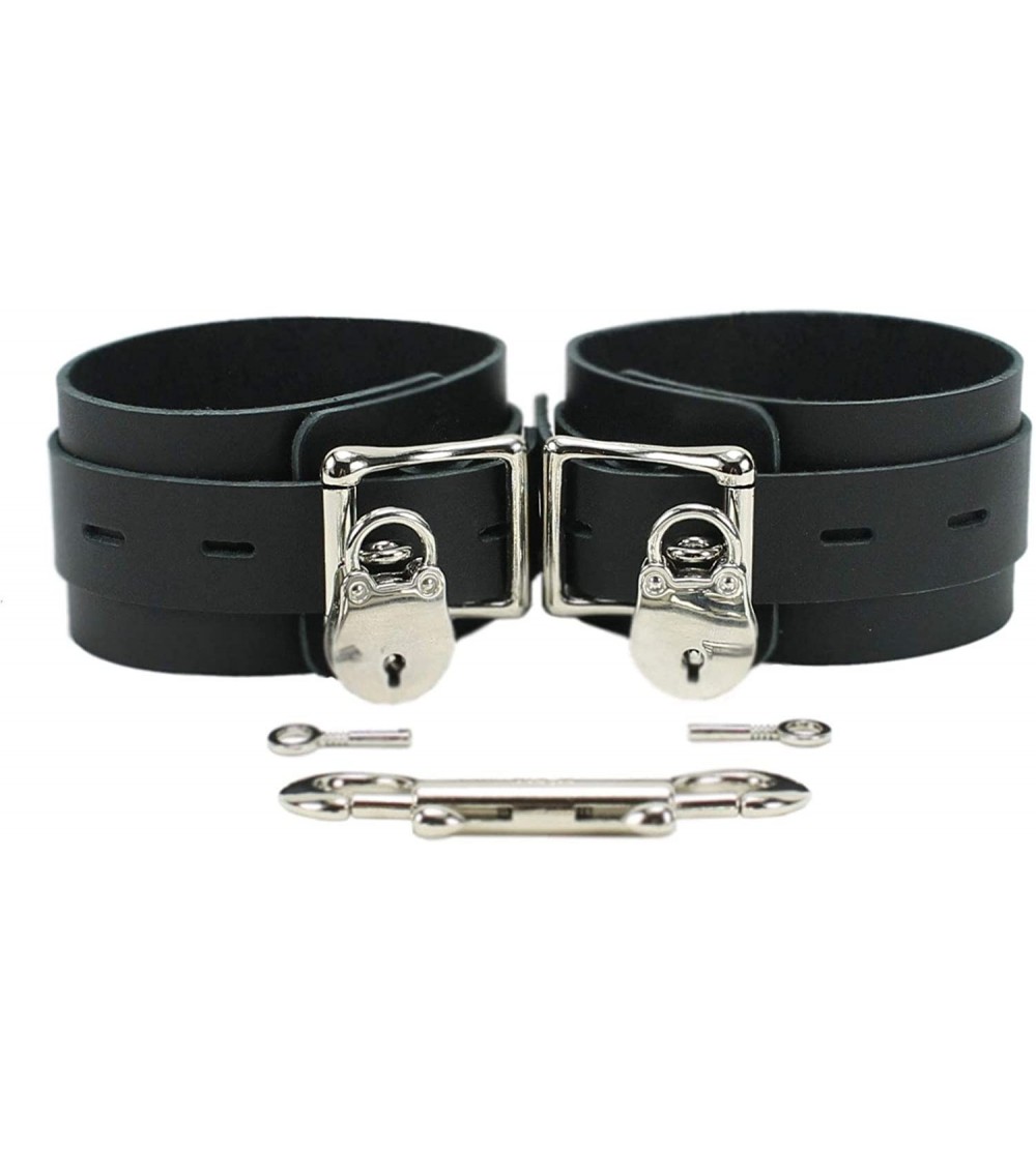 Restraints Calgary Wrist and Ankle Cuffs Superior Real Leather - Black - C718QQ624WS $14.33