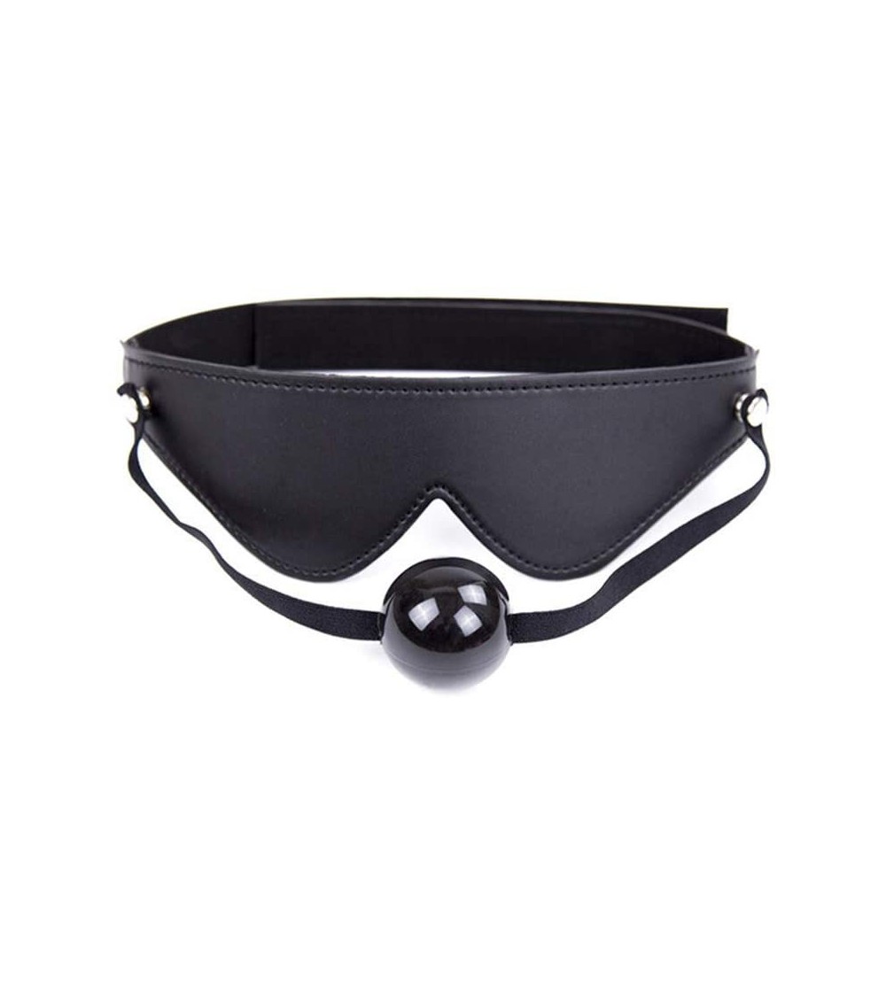 Blindfolds Eye mask with Open Mouth Plug Black Breathable Adult six Toys Male and Female Role-Playing Games - CV19ITWXMNT $13.00