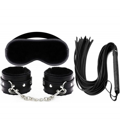 Restraints Super Soft Comfortable Fur Leather Handcuffs- Velvet Cloth Blindfold Eye Mask Set- Good for Sex Play - H+e+w - CN1...