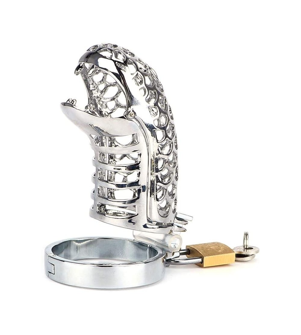 Chastity Devices Snake Chastity Lock and Stainless Steel Penis Rings Male Chastity Device Cock Cage Sex Toys for Men Male Coc...