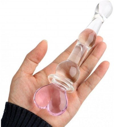 Dildos Heart Novelties Glass Dildo Crystal Penis Glass Pleasure Wand (Pink) - Pink - CP11OHF47B9 $11.76
