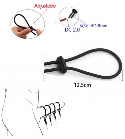 Penis Rings Electro Conductive Silicone Rubber Tube Loops Ring with Adjustable Buckle and Cable Electro Stimulator Electro Ac...