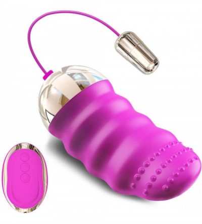 Vibrators Silicone Bullet Vibrator - Remote Control Vibrating Egg- Waterproof - Rose - CQ18SSR0MO0 $33.17