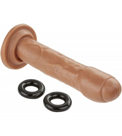 Dildos Uncircumscised Uncut Head Dildo with Cock Rings- Brown- 7 Inch- 9.3 Ounce - Brown - C2120ZIS5DH $41.08