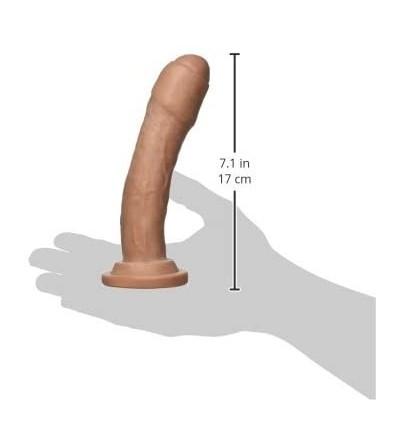Dildos Uncircumscised Uncut Head Dildo with Cock Rings- Brown- 7 Inch- 9.3 Ounce - Brown - C2120ZIS5DH $17.21