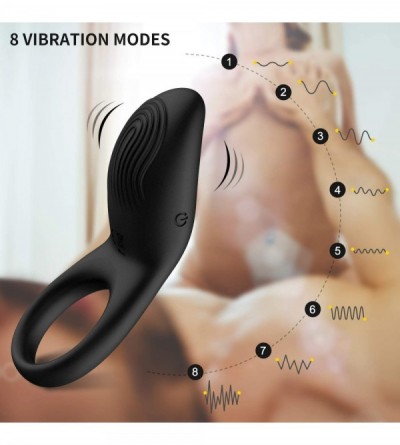 Penis Rings Full Silicone Vibrating Sagitta Cock Ring - Waterproof Rechargeable Penis Ring Vibrator with 8 Modes - Sex Toy fo...