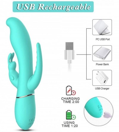 Vibrators Rabbit Vibrator Clitoral Stimulator with Super Soft Dual Density Silicone for Triple Stimulation- Clitoris Massager...